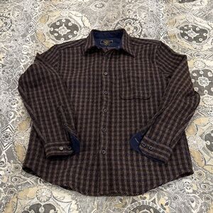 Men's Brown Plaid Shirt Jacket